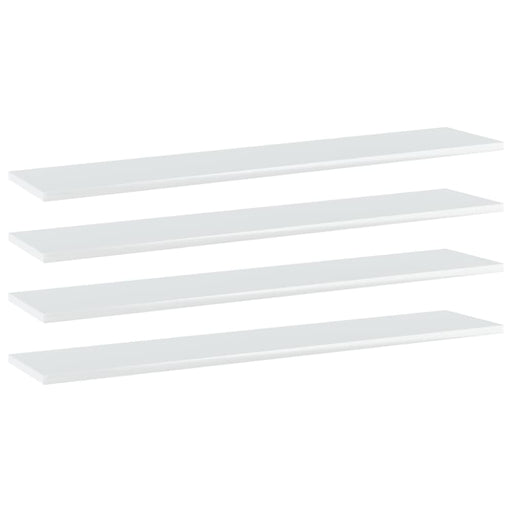 Bookshelf Boards 4 Pcs Glossy Look White 100x20x1.5 Cm