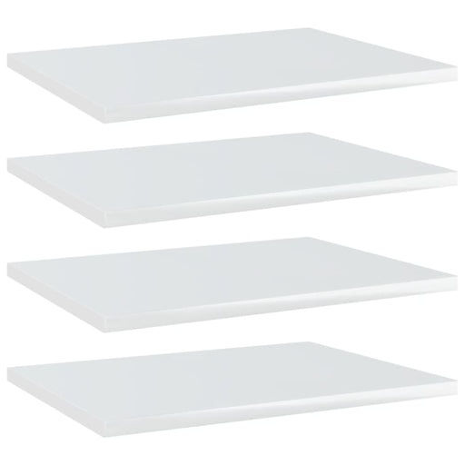 Bookshelf Boards 4 Pcs Glossy Look White 40x30x1.5 Cm
