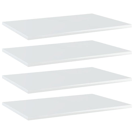 Bookshelf Boards 4 Pcs Glossy Look White 60x40x1.5 Cm