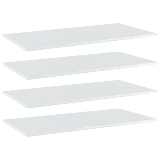 Bookshelf Boards 4 Pcs Glossy Look White 80x20x1.5 Cm