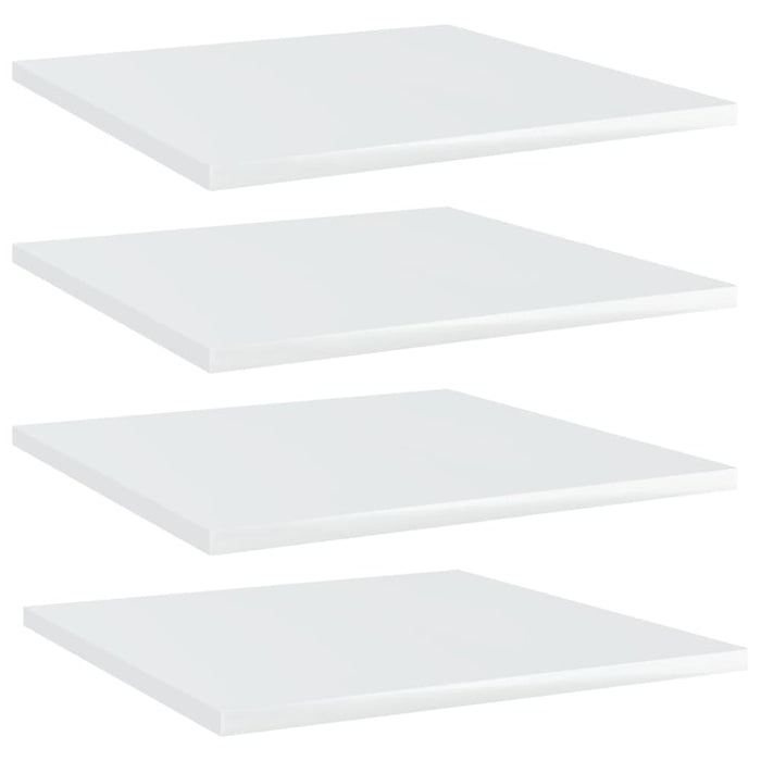 Bookshelf Boards 4 Pcs Glossy Look White Chipboard Nbponb