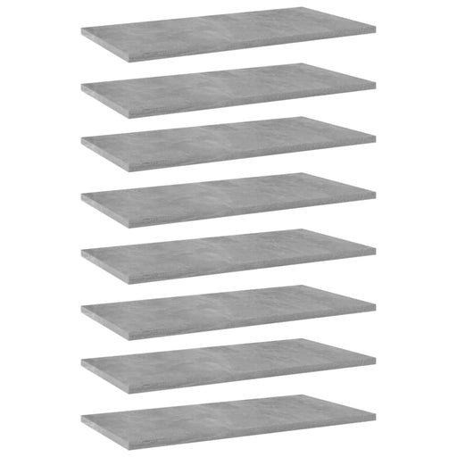 Bookshelf Boards 8 Pcs Concrete Grey Chipboard Nbpxat