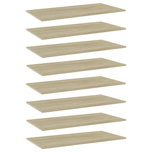 Bookshelf Boards 8 Pcs Sonoma Oak 80x20x1.5 Cm Chipboard