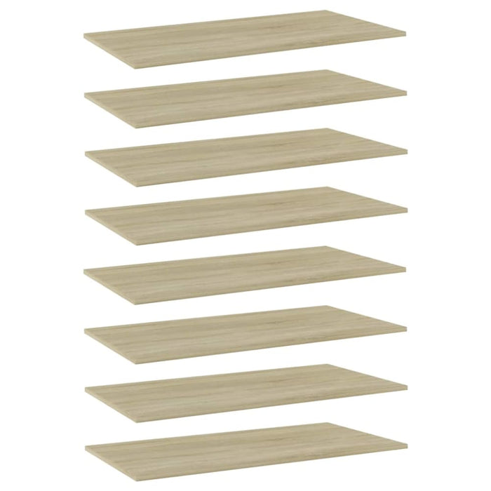 Bookshelf Boards 8 Pcs Sonoma Oak Chipboard Nbptxo