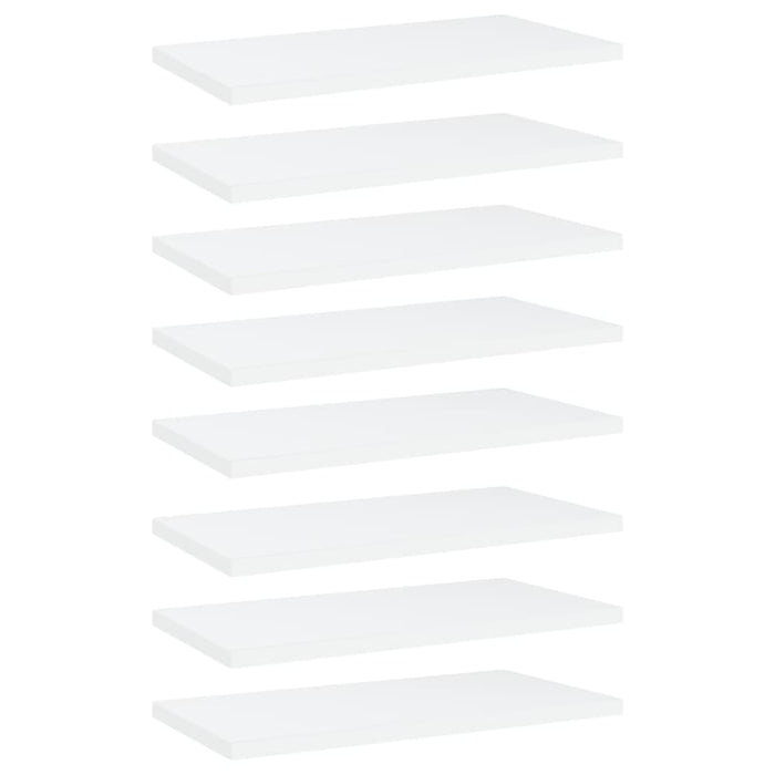 Bookshelf Boards 8 Pcs White Chipboard Nbpotk