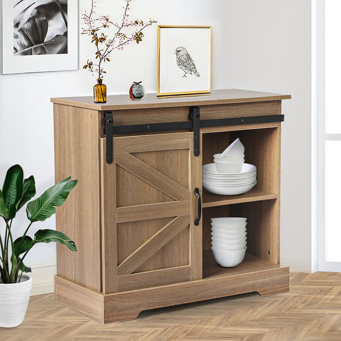 Buffet Sideboard Cabinet Single Sliding Doors Kitchen