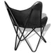 Butterfly Chair Black Real Leather Gl866695