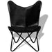 Butterfly Chair Black Real Leather Gl866695