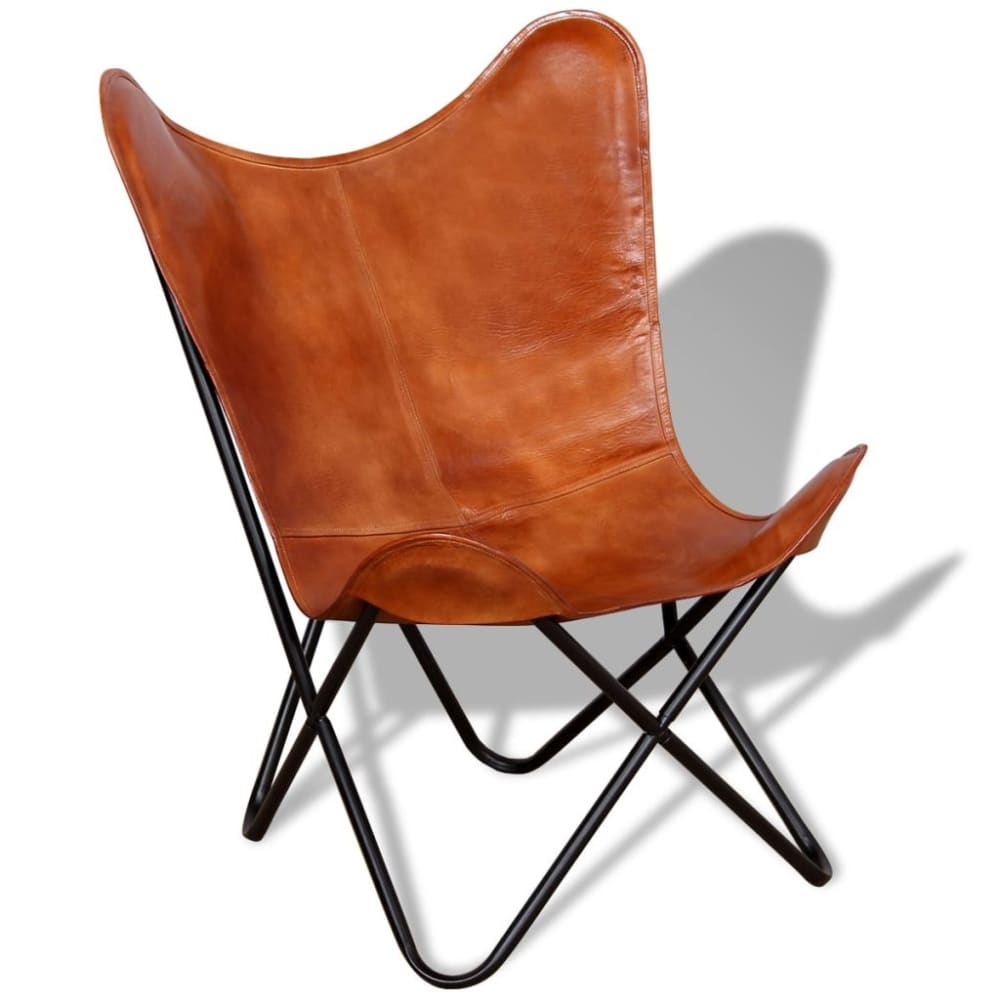 Butterfly Chair Brown Real Leather Gl865