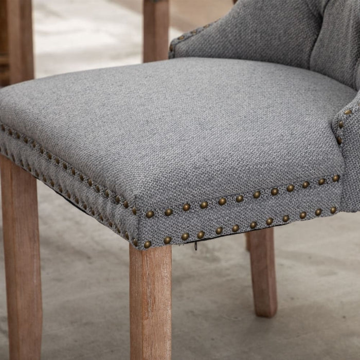 Button - tufted Upholstered Linen Fabric With Studs Trim