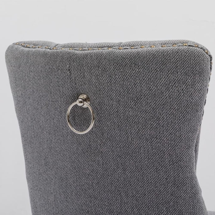 Button - tufted Upholstered Linen Fabric With Studs Trim