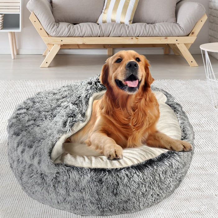 Pet Dog Calming Bed Warm Soft Plush Sleeping Removable