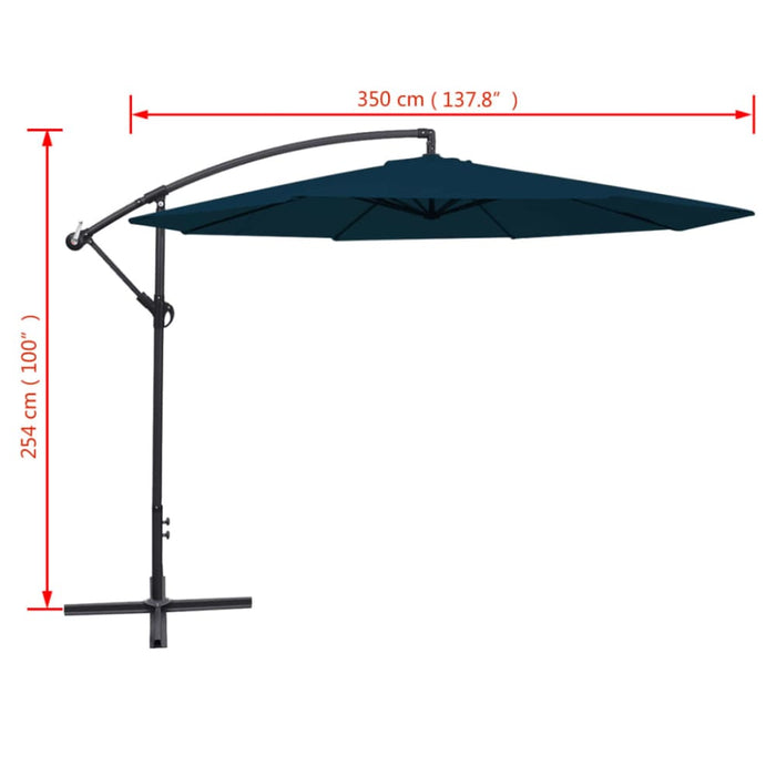 Cantilever Umbrella 3.5 m Blue Axokn