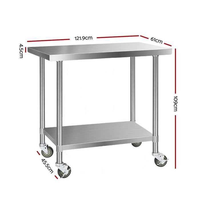 Cefito 430 Stainless Steel Kitchen Benches Work Bench Food