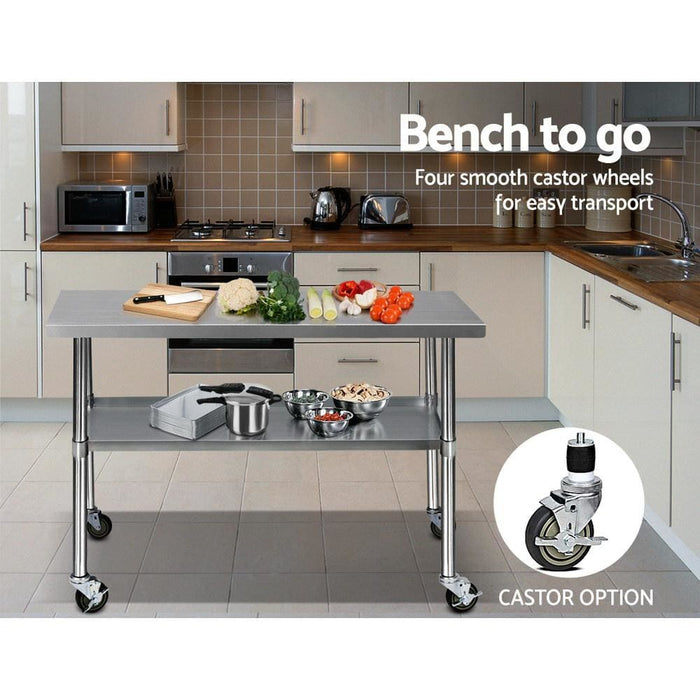 Cefito 430 Stainless Steel Kitchen Benches Work Bench Food