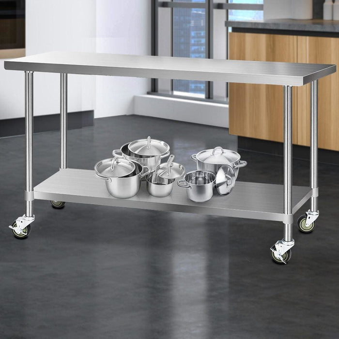 Cefito 430 Stainless Steel Kitchen Benches Work Bench Food