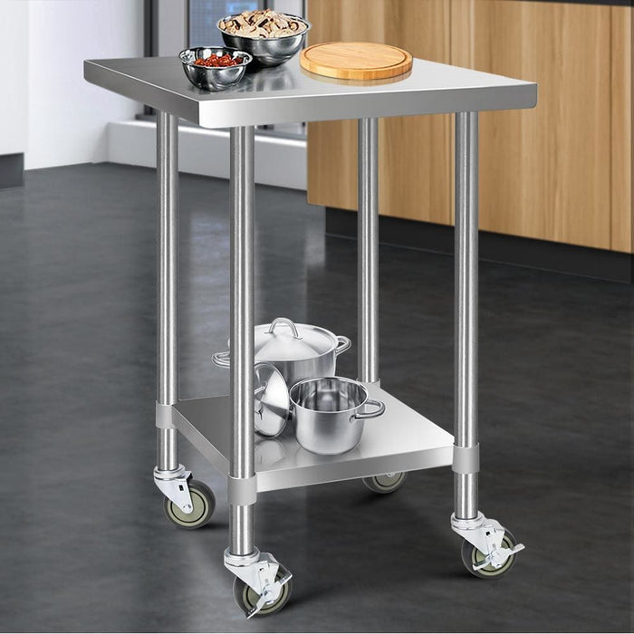 Cefito 762 x 762mm Commercial Stainless Steel Kitchen Bench