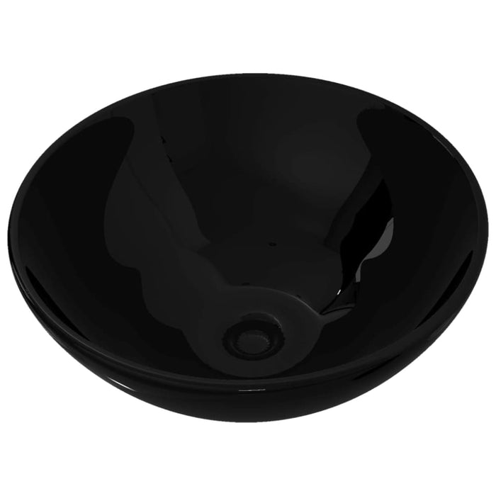 Ceramic Bathroom Sink Basin Black Round Oaokxk