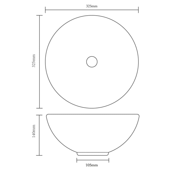 Ceramic Bathroom Sink Basin White Round Oaokxn