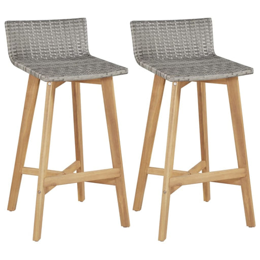 Bar Chairs 2 Pcs Solid Acacia Wood Gl6379