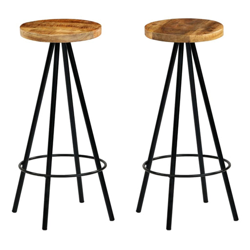 Bar Chairs 2 Pcs Solid Mango Wood Gl7356