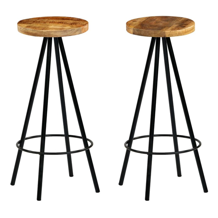 Bar Chairs 2 Pcs Solid Mango Wood Gl7356