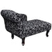 Chaise Longue Black And White Fabric Gl606