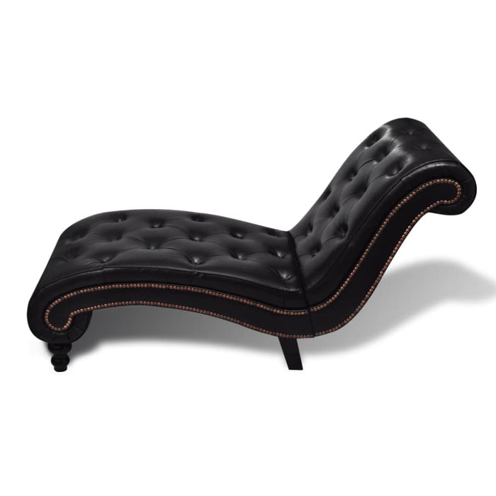 Chaise Longue Brown Faux Leather Gl603