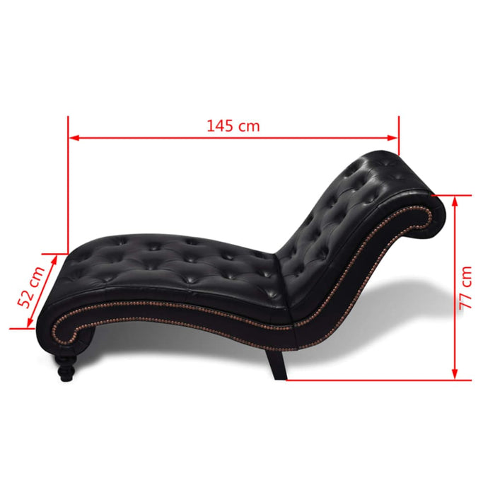 Chaise Longue Brown Faux Leather Gl603