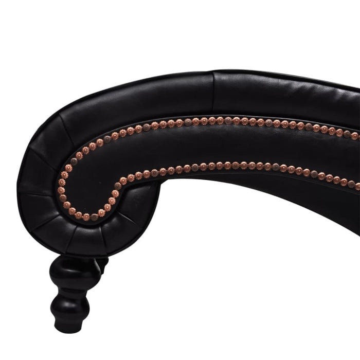 Chaise Longue Brown Faux Leather Gl603