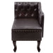 Chaise Longue Dark Brown Faux Leather Lbinx