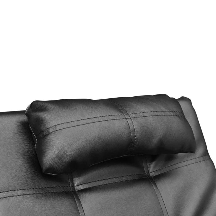 Chaise Longue With Pillow Black Faux Leather Gl60516