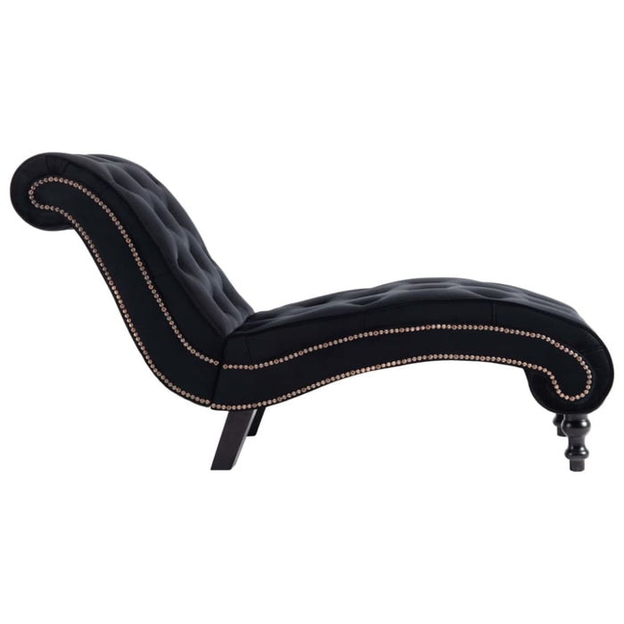 Chaise Lounge Black Velvet Xanloo