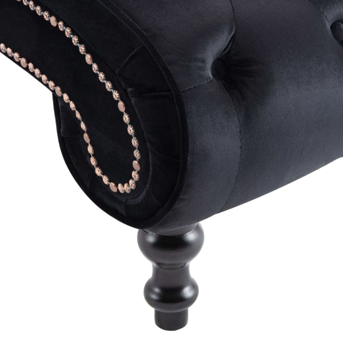 Chaise Lounge Black Velvet Xanloo