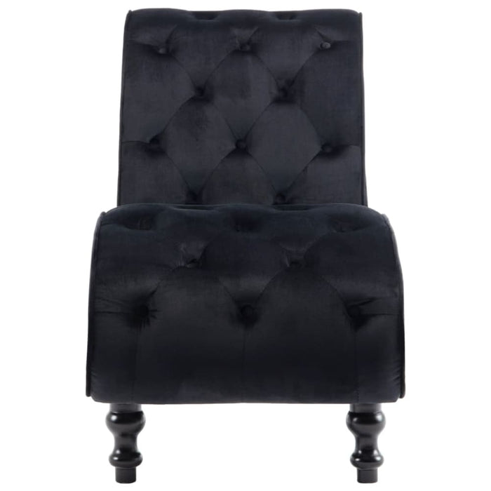 Chaise Lounge Black Velvet Xanloo