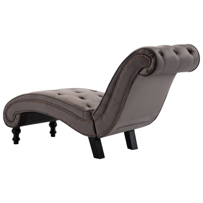 Chaise Lounge Grey Velvet Xanlbk