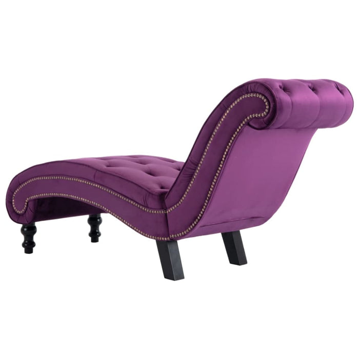 Chaise Lounge Purple Velvet Xanlox