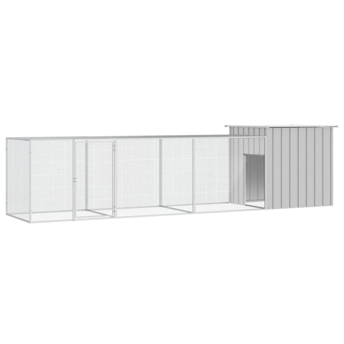 Chicken Cage Grey 400x91x100 Cm Galvanised Steel Toblalo