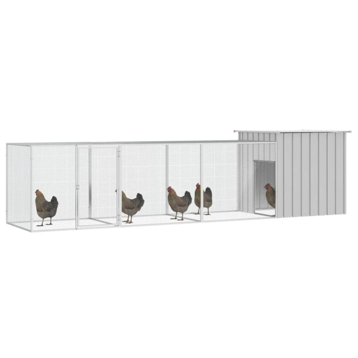 Chicken Cage Grey 400x91x100 Cm Galvanised Steel Toblalo