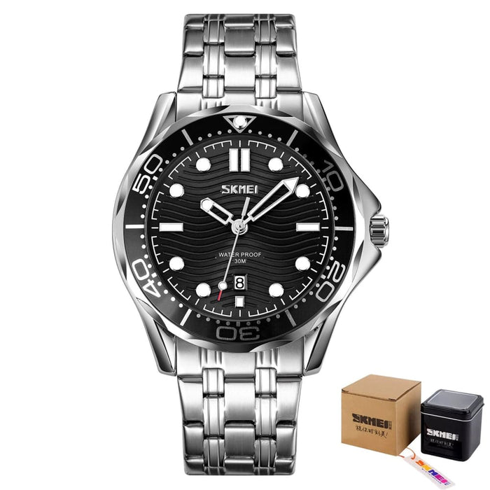 Classic Design Rotatable Bezel Luxury Quartz Watch