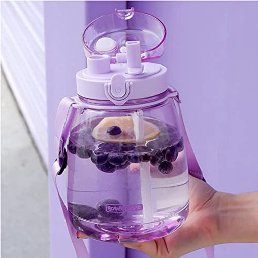 Clear Large Water Bottle Jug With Adjustable Shoulder Strap