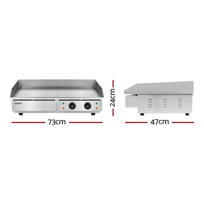 Commercial Electric Griddle Bbq Grill Hot Plate Stainless