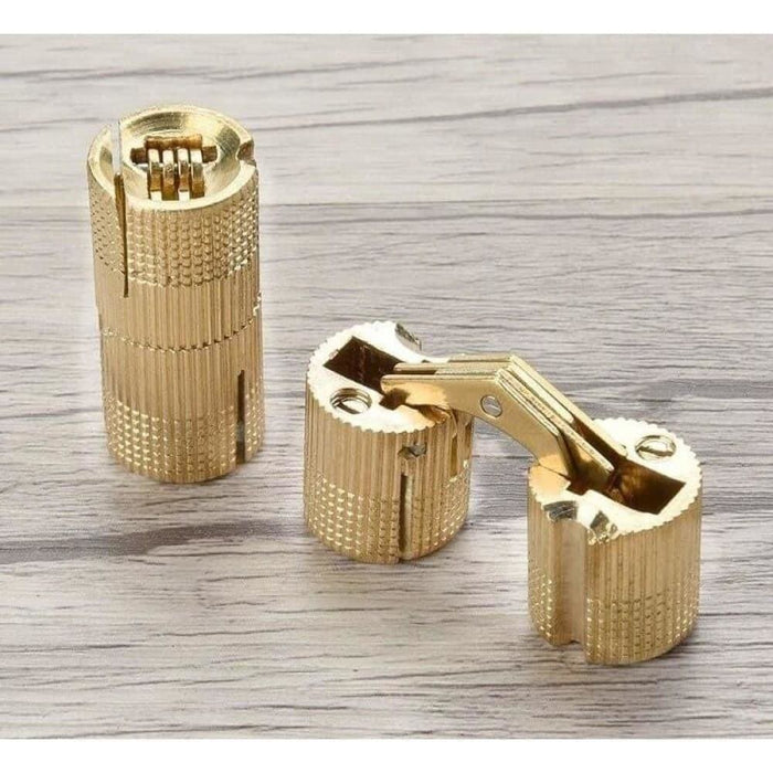 Copper Brass 8-18mm Cylindrical Hidden Cabinet Hinges