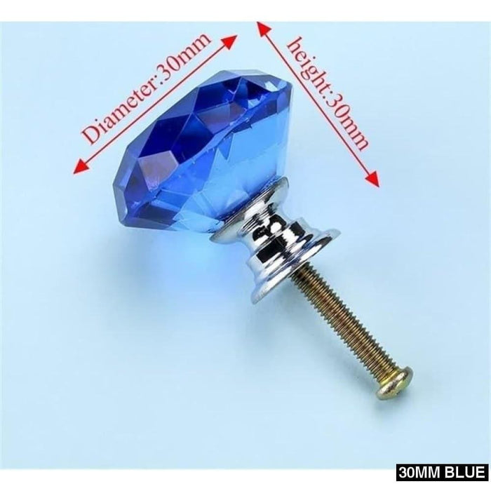 Crystal Glass Knobs Diamond Shape Design Cupboard Drawer