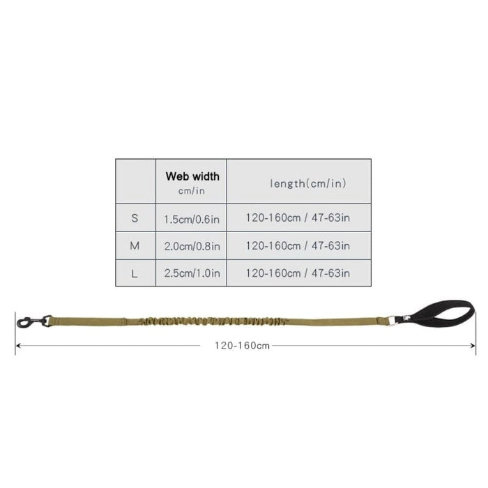 Cushioning Flexible Leash With Elastic Rope Control Large