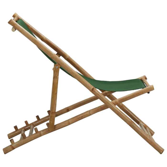 Deck Chair Bamboo And Canvas Green Totbxo