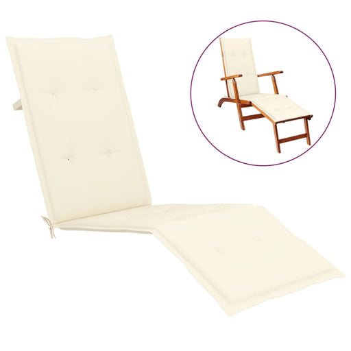 Deck Chair Cushion Cream (75 + 105)x50x3 Cm Toaoip