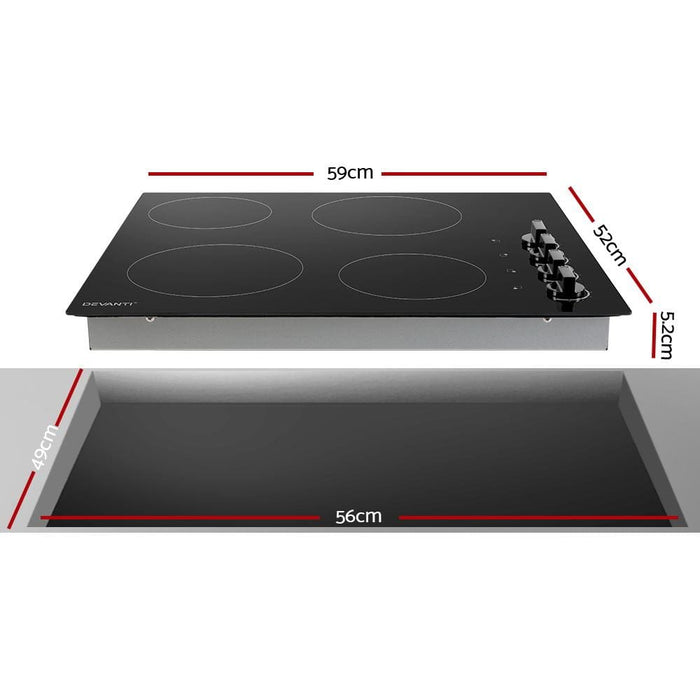 Devanti Ceramic Cooktop 60cm Electric Kitchen Burner Cooker