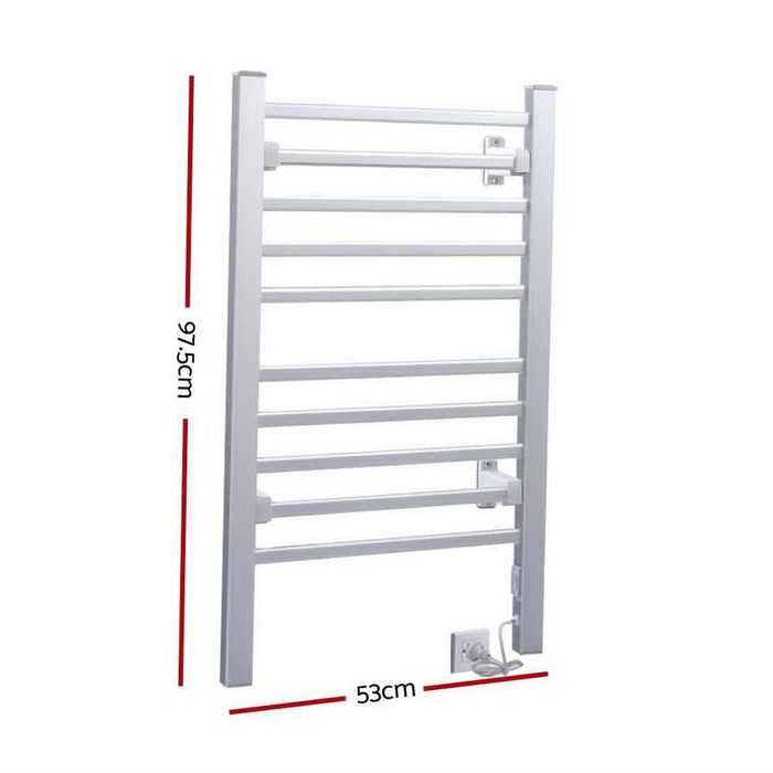 Devanti Heated Towel Rail Rack Bathroom Aluminum Electric