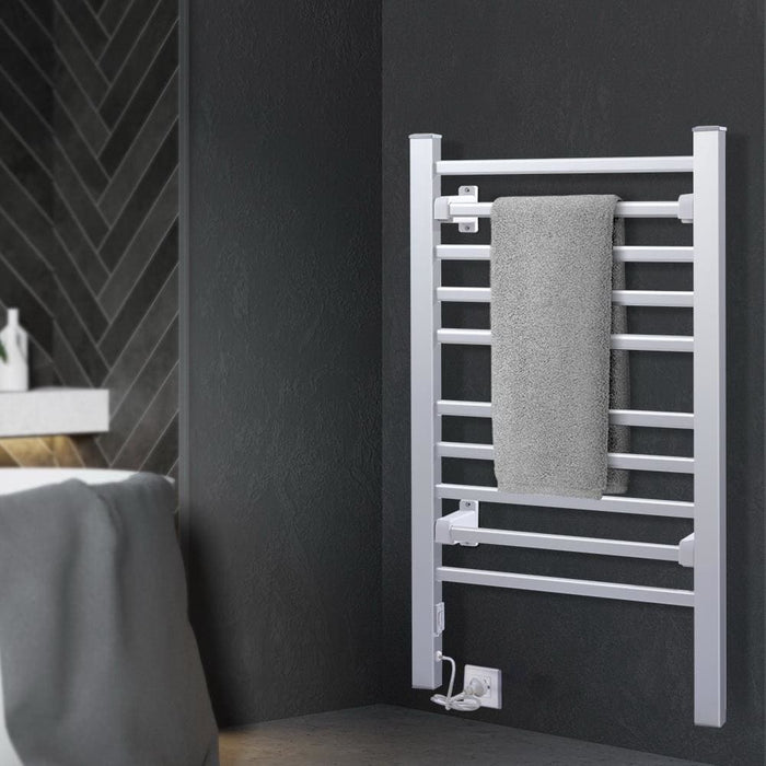 Devanti Heated Towel Rail Rack Bathroom Aluminum Electric